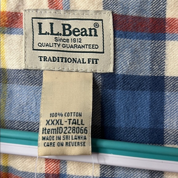 L.L. Bean Men’s 3X Tall flannel new with tags - Picture 3 of 6
